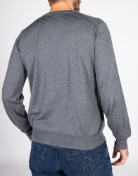 Patrick Hellmann Collection Gray Pullover V-Neck thumbnail 5