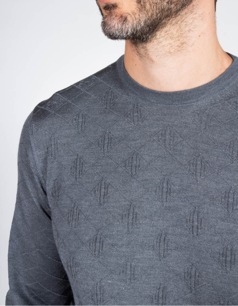 Patrick Hellmann Collection Grey Round-Neck Pullover image