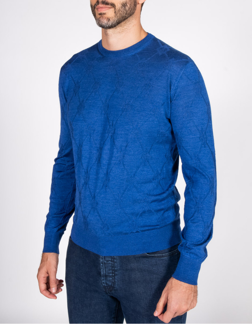 Patrick Hellmann Collection Blue Pullover Round-Neck image