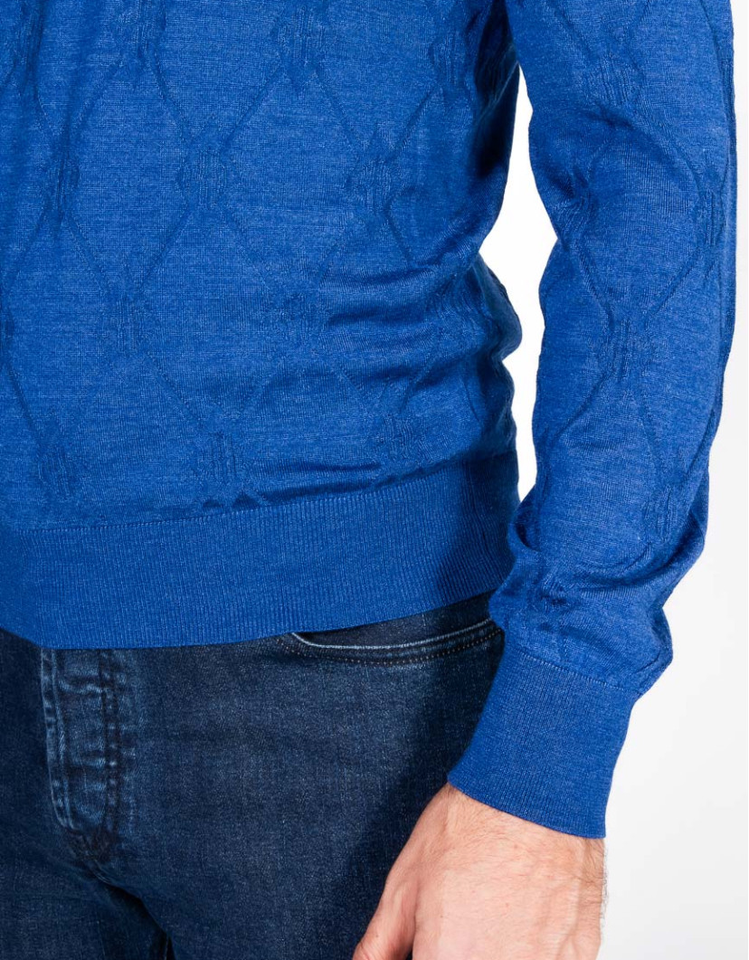 Patrick Hellmann Collection Blue Pullover Round-Neck image