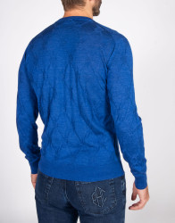 Patrick Hellmann Collection Blue Pullover Round-Neck thumbnail 3