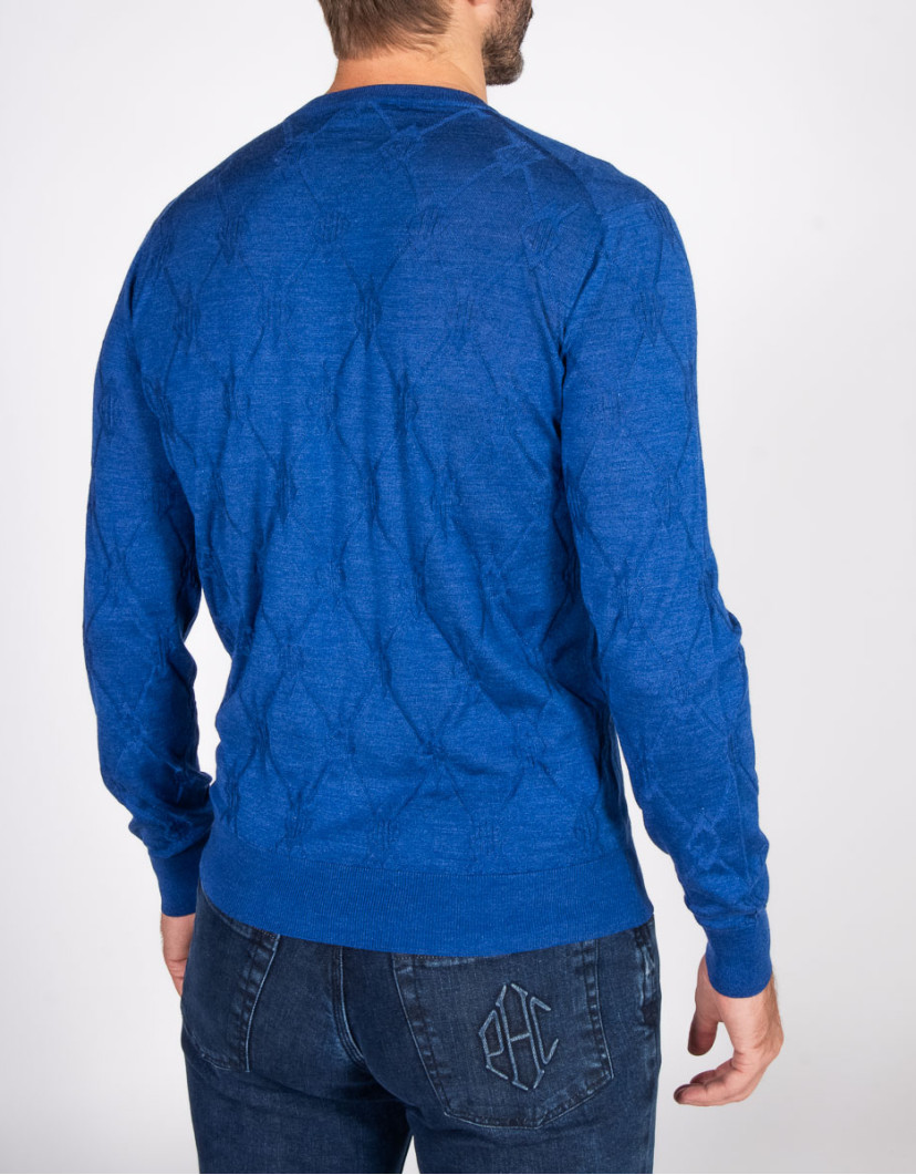 Patrick Hellmann Collection Blue Pullover Round-Neck image
