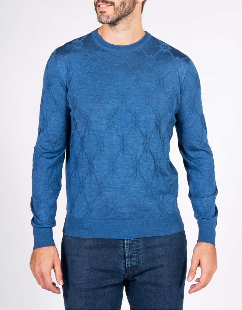 Patrick-Hellmann-Collection-Denim-Blue-Logo-Pullover-Round-Neck-image Patrick Hellmann Collection Denim Blue Logo Pullover Round-Neck image