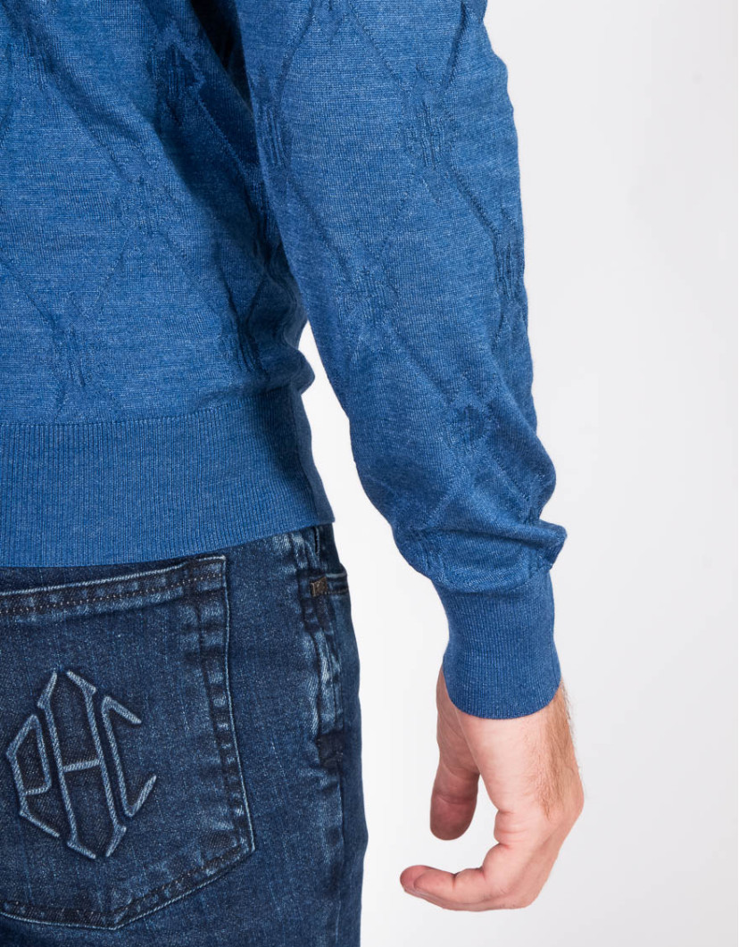 Patrick-Hellmann-Collection-Denim-Blue-Logo-Pullover-Round-Neck-image Patrick Hellmann Collection Denim Blue Logo Pullover Round-Neck image