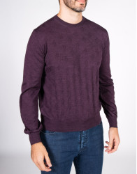 Patrick Hellmann Collection Purple Pullover Round-Neck thumbnail 3