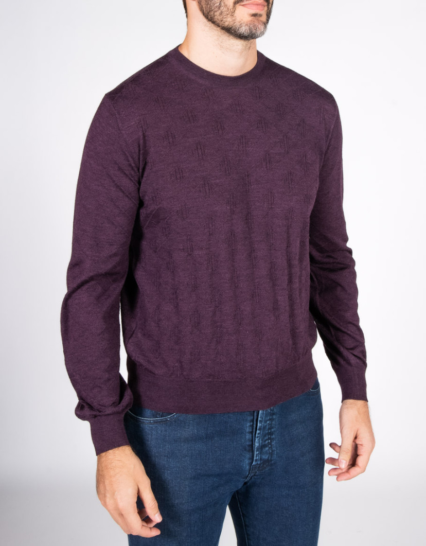 Patrick Hellmann Collection Purple Pullover Round-Neck image