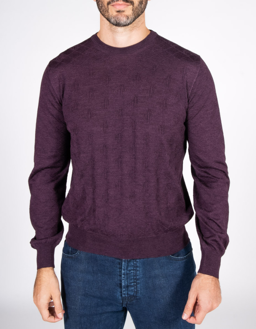 Patrick Hellmann Collection Purple Pullover Round-Neck image