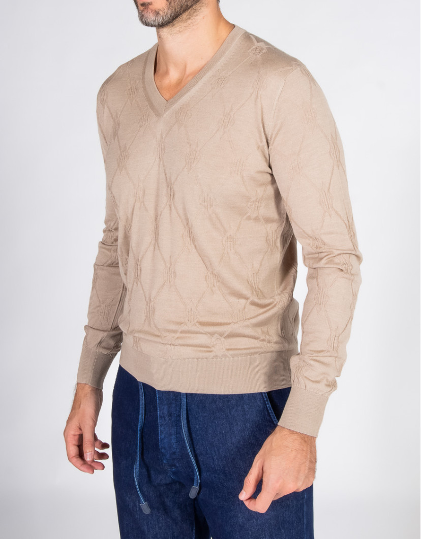 Patrick Hellmann Collection Beige Pullover V-Neck image