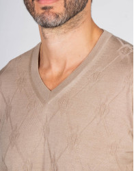 Patrick Hellmann Collection Beige Pullover V-Neck thumbnail 2