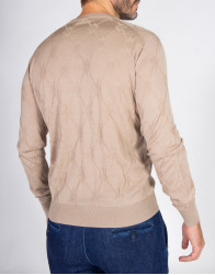 Patrick Hellmann Collection Beige Pullover V-Neck thumbnail 4