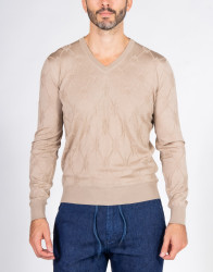Patrick Hellmann Collection Beige Pullover V-Neck thumbnail 1