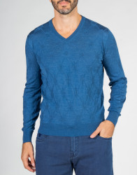 Patrick-Hellmann-Collection-Denim-Blue-Pullover-V-Neck-thumbnail-1 Patrick Hellmann Collection Denim Blue Pullover V-Neck thumbnail 1