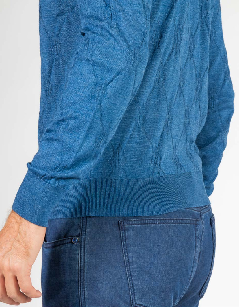 Patrick-Hellmann-Collection-Denim-Blue-Pullover-V-Neck-image Patrick Hellmann Collection Denim Blue Pullover V-Neck image