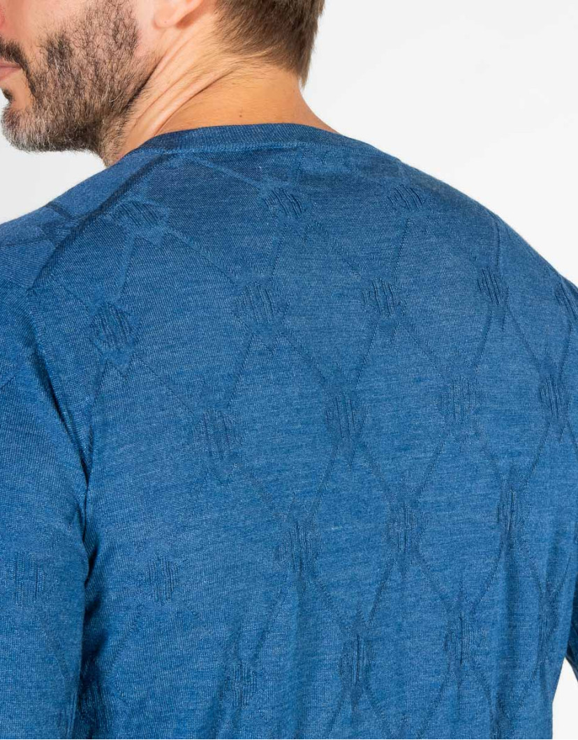 Patrick-Hellmann-Collection-Denim-Blue-Pullover-V-Neck-image Patrick Hellmann Collection Denim Blue Pullover V-Neck image