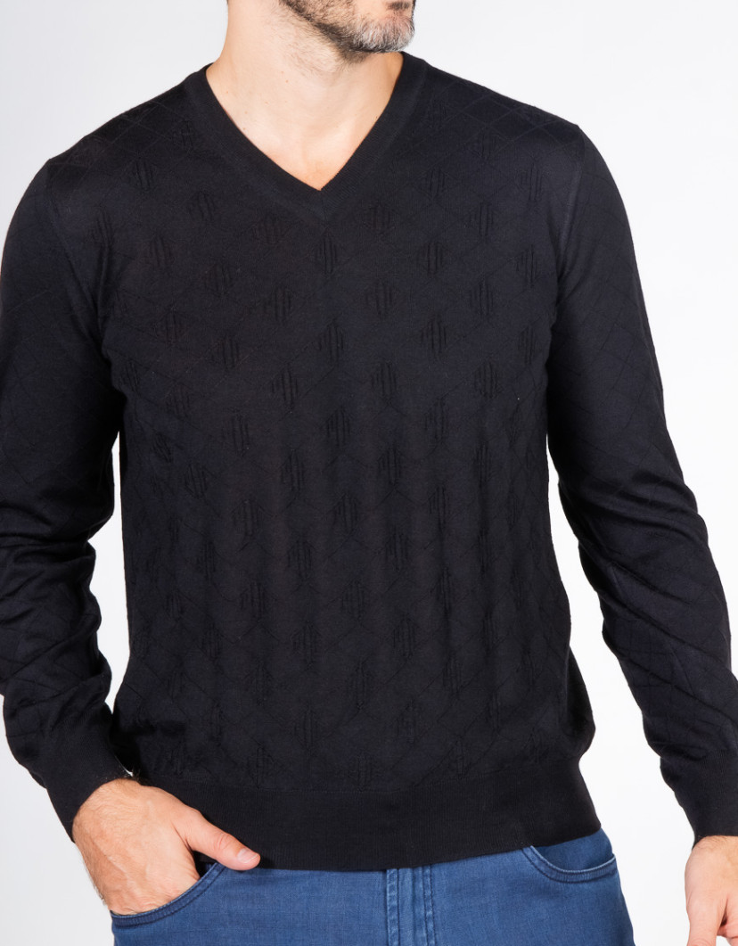 Patrick Hellmann Collection Black Pullover V-Neck image
