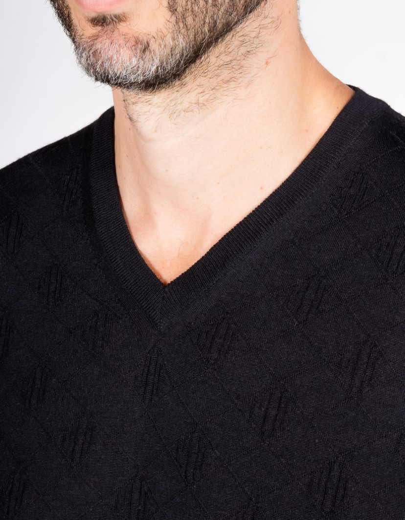Patrick Hellmann Collection Black Pullover V-Neck image