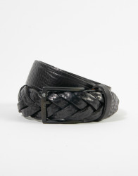 Patrick Hellmann Collection Traccia Belt Black Buckle Genuine Leather  thumbnail