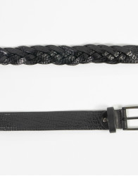 Patrick Hellmann Collection Traccia Belt Black Buckle Genuine Leather  thumbnail 1