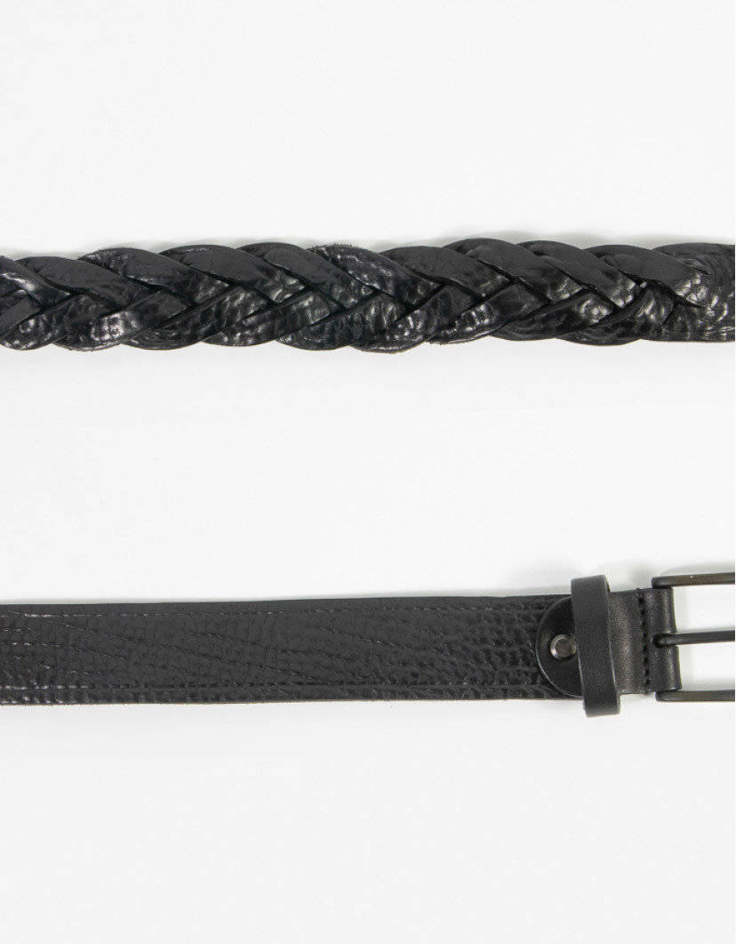 Patrick Hellmann Collection Traccia Belt Black Buckle Genuine Leather  image