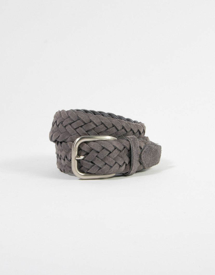 Patrick Hellmann Collection Woven Grey Belt Suede Leather  image
