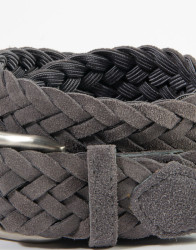 Patrick Hellmann Collection Woven Grey Belt Suede Leather  thumbnail 2