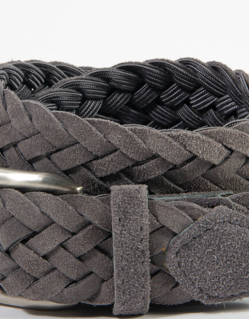 Patrick Hellmann Collection Woven Grey Belt Suede Leather  image