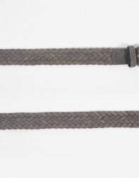 Patrick Hellmann Collection Woven Grey Belt Suede Leather  thumbnail 1