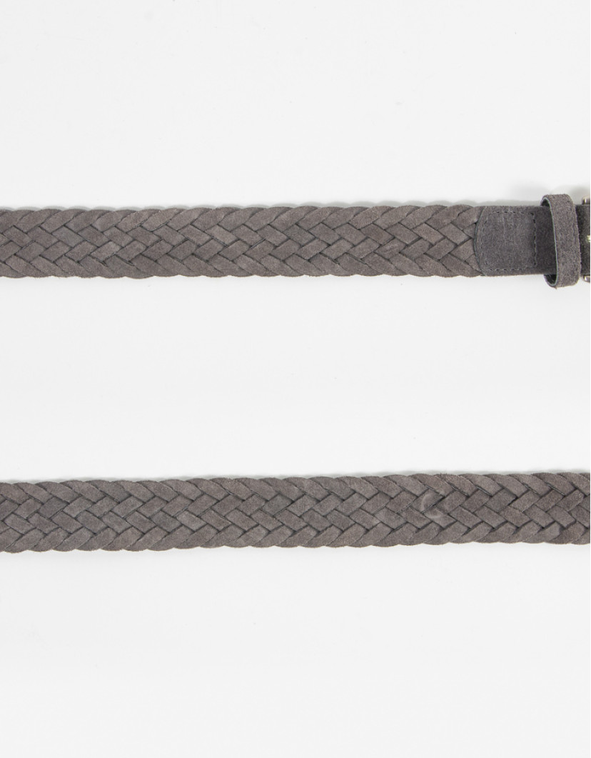 Patrick Hellmann Collection Woven Grey Belt Suede Leather  image