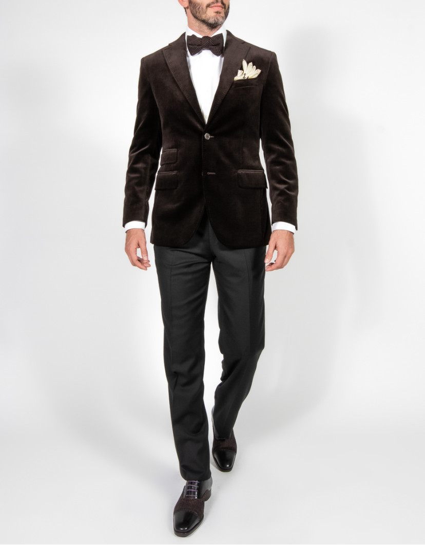 Patrick-Hellmann-Collection-Brown-Velvet-Blazer-image Patrick Hellmann Collection Brown Velvet Blazer  image