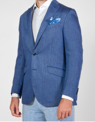 Patrick Hellmann Collection 100% Linen Blue Blazer thumbnail 1