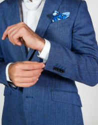Patrick Hellmann Collection 100% Linen Blue Blazer thumbnail 4