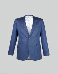 Patrick Hellmann Collection 100% Linen Blue Blazer thumbnail