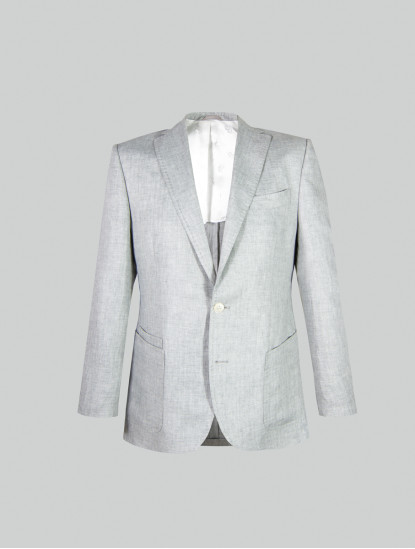 Patrick Hellmann CollectionLight Grey Linen Blazerimage1233