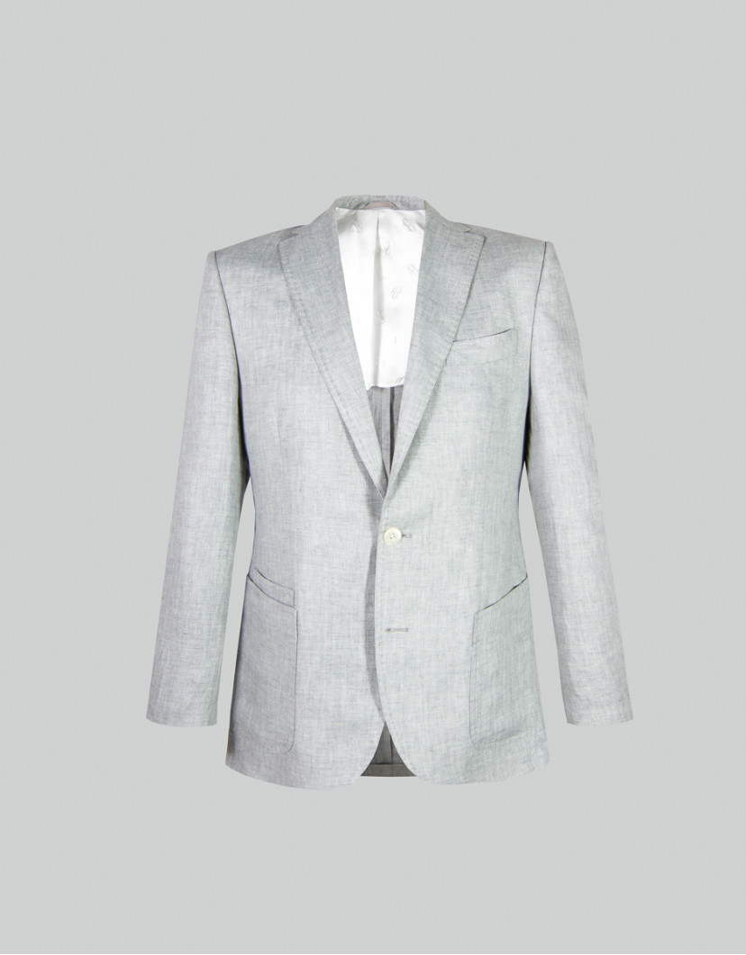 Patrick Hellmann Collection Light Grey Linen Blazer image