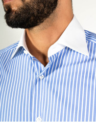 Castello D'Oro Blue Shirts With White Candy Stripes thumbnail 3
