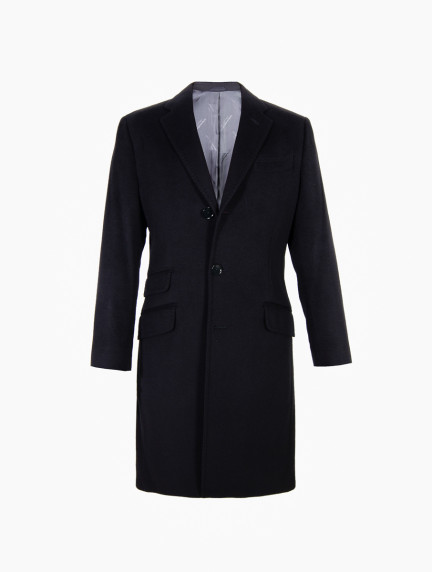 Patrick Hellmann CollectionNavy Blue Coat 100% Cashmereimage875