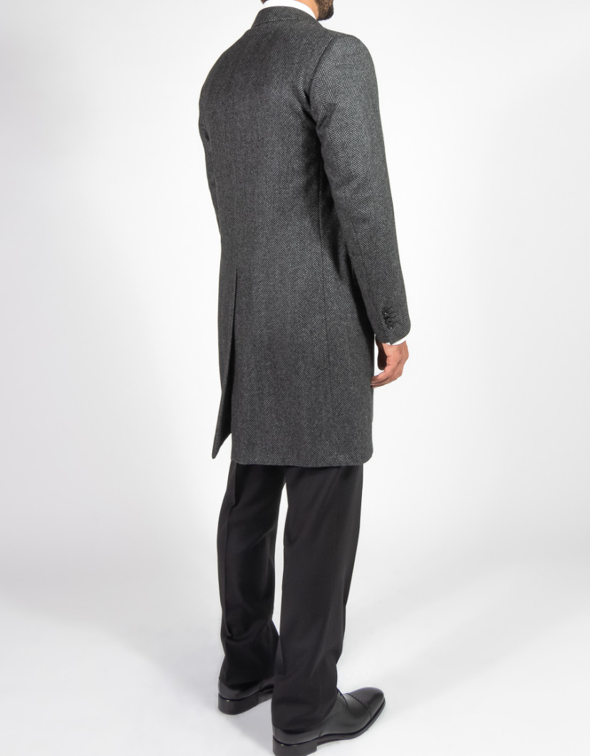 Patrick Hellmann Collection Grey Coat With Spruse Stripes  image