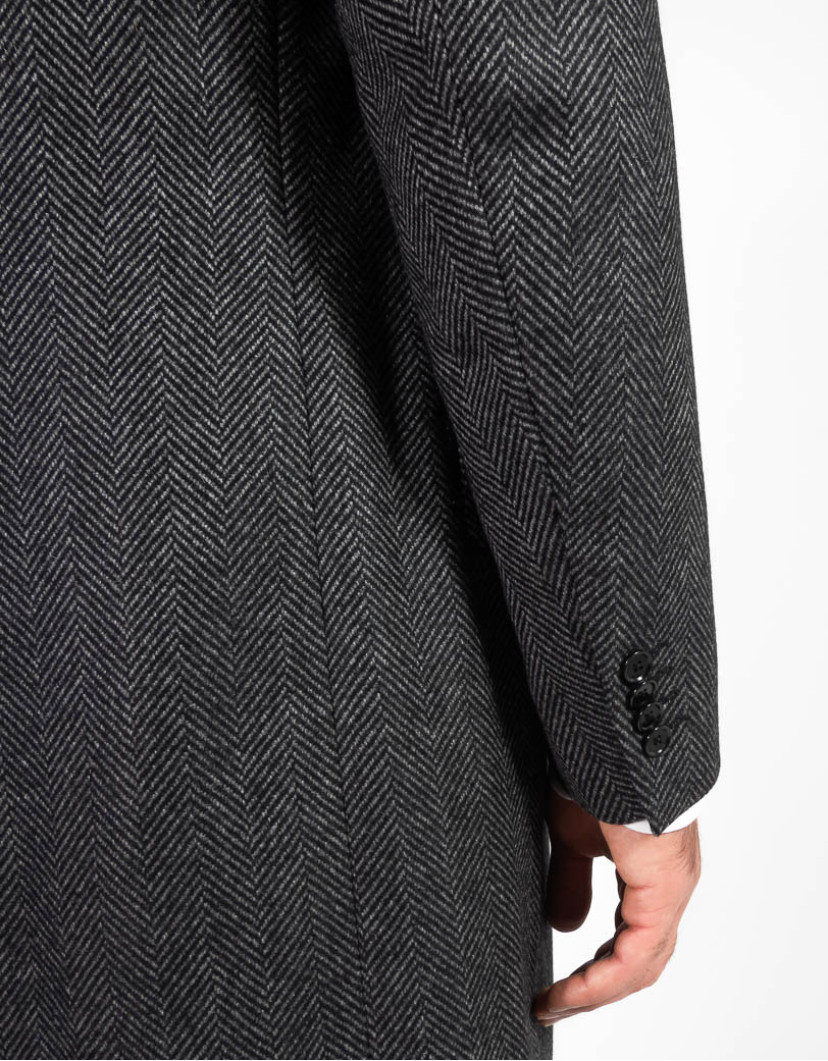 Patrick Hellmann Collection Grey Coat With Spruse Stripes  image