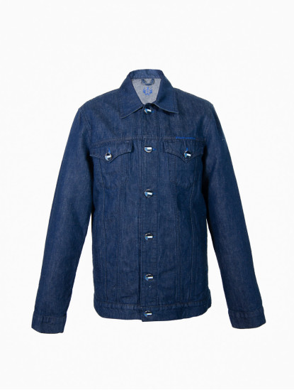 Scissor ScriptorDark Blue Denim Jacket With Silver Buttonimage885
