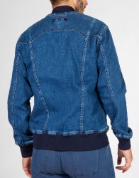 Scissor Scriptor Dark Blue Denim Jacket With Zip thumbnail 5