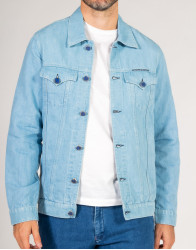 Scissor Scriptor Light Blue Denim Jacket  thumbnail 1
