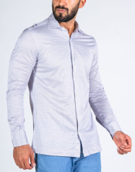 Patrick Hellmann Collection Men Shirt With Blue Pattern 100% Cotton thumbnail 1