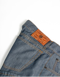 Patrick Hellmann Collection Light Jeans Grey With Orange Stitch Fine Material  thumbnail 2