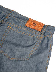 Patrick Hellmann Collection Light Jeans Grey With Orange Stitch Fine Material  thumbnail 6