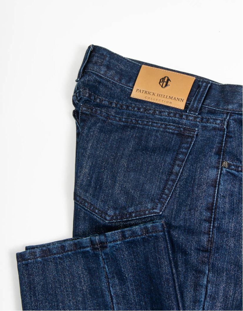 Patrick Hellmann Collection Navy Blue Jeans With Silver image