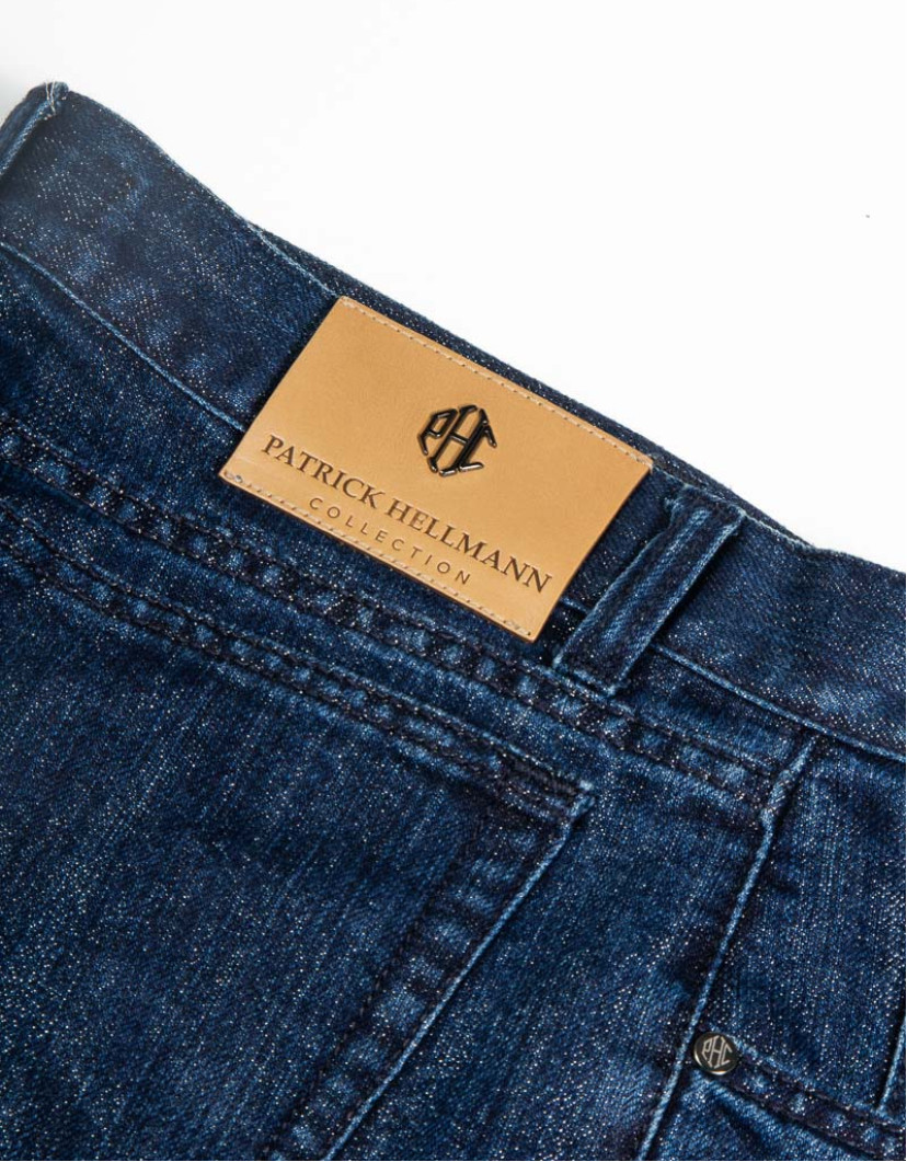 Patrick Hellmann Collection Navy Blue Jeans With Silver image
