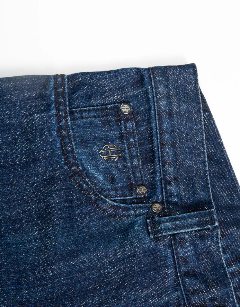Patrick Hellmann Collection Navy Blue Jeans With Silver image