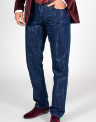 Patrick Hellmann Collection Navy Blue Jeans With Silver thumbnail 1