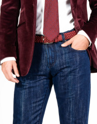 Patrick Hellmann Collection Navy Blue Jeans With Silver thumbnail 3