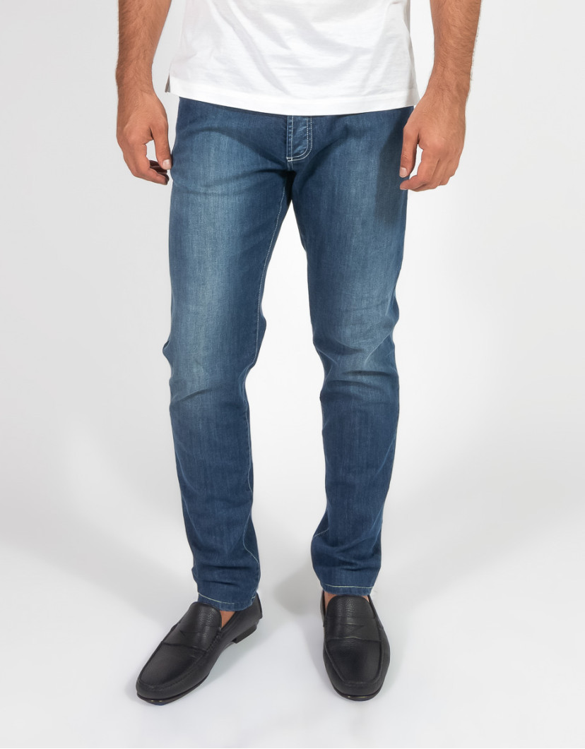 Patrick Hellmann Collection Blue Jeans With White Stitch image